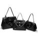 Microfiber Leather Shoulder Bag – Large Square with Lock SF