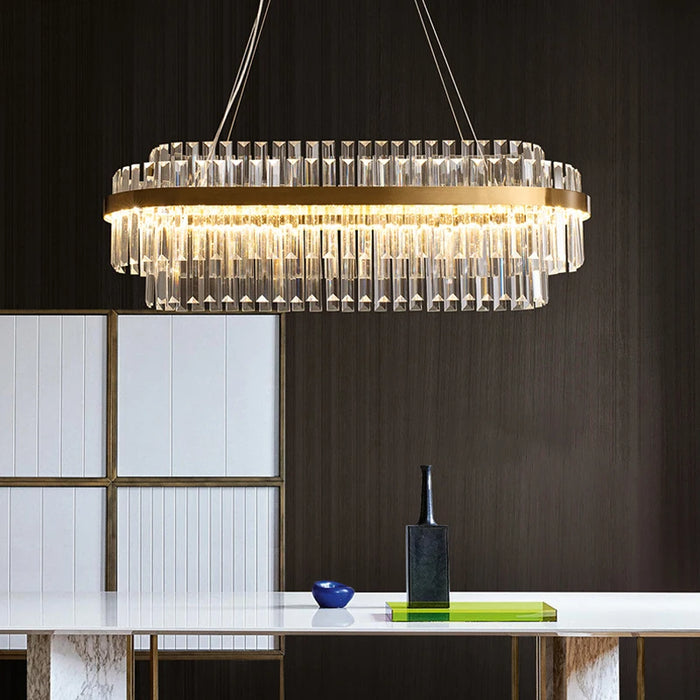Modern Luxury LED Crystal Chandelier – Dimmable Remote-Controlled Ceiling Light - Samanta Factory