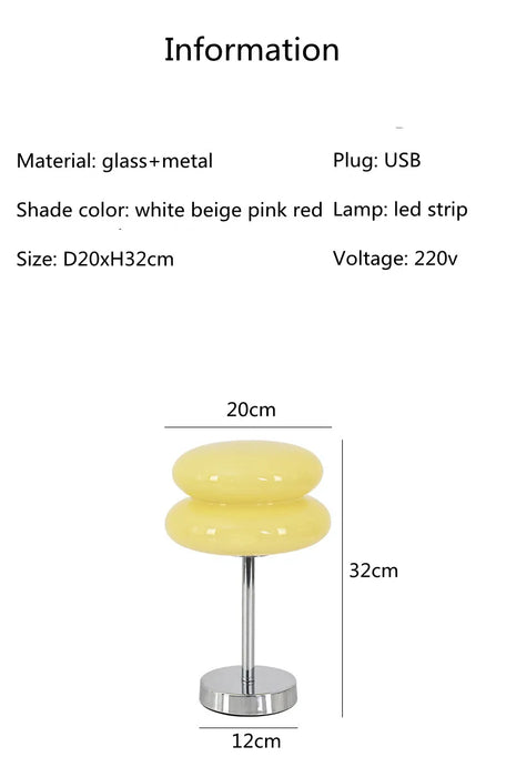 Modern Stained Glass Table Lamp – Touch Control LED Bedside Lighting - Samanta Factory