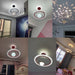 Modern Flush Mount LED Chandelier – Remote-Control Dimmable Ceiling Light - Samanta Factory