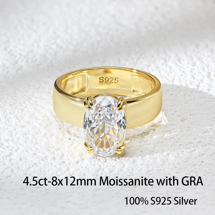 Moissanite Wedding Band Ring – 4.5CT D-Color 925 Sterling Silver SF