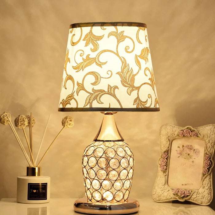 Crystal Table Lamp – Elegant Bedside Light with Polished Chrome Finish - Samanta Factory