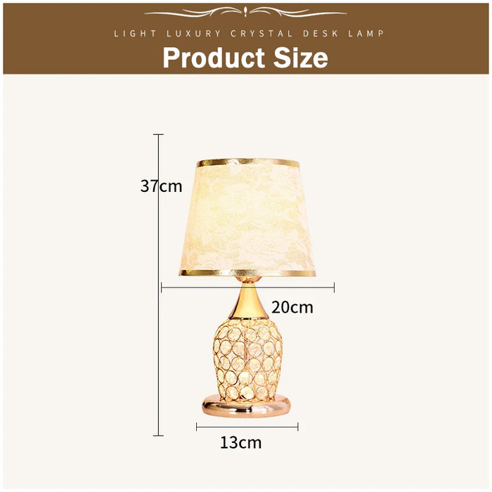 Crystal Table Lamp – Elegant Bedside Light with Polished Chrome Finish - Samanta Factory