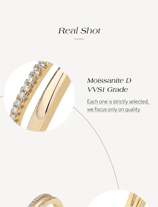 S925 Moissanite Ring – D-Color VVS1 Stone in 18K Gold Plating SF