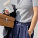 Women’s Leather Baguette Handbag – Minimalist Day Clutch SF