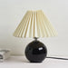 Korean Table Lamp – Vintage Pleated Fabric Shade with Ceramic Base - Samanta Factory