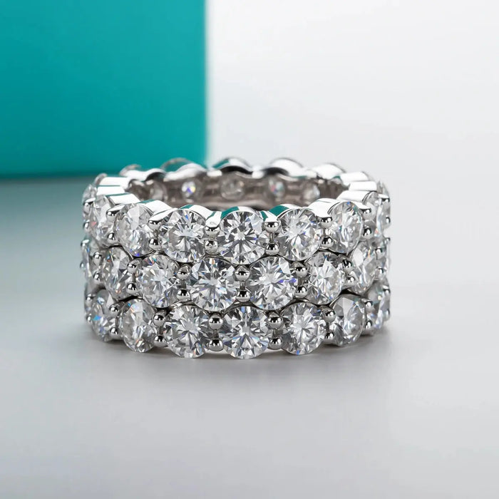 Moissanite Wedding Band Ring – 1.5CT D-Color VVS1 4mm Eternity Band in 925 Silver SF