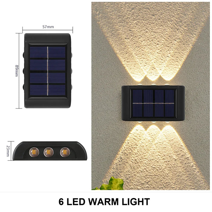 Solar Wall Light – Up & Down Waterproof LED for Modern Outdoor Decor - Samanta Factory