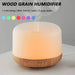 Compact Wood Grain Aroma Diffuser with 500ml Capacity and Colorful Night Light