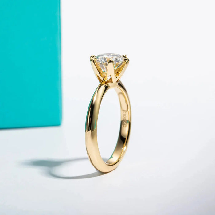 Moissanite Engagement Ring – D Color Lab-Certified 925 Sterling Silver SF