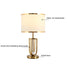 European-Style Bedside Table Lamp – Fabric Shade with Crystal Accent - Samanta Factory