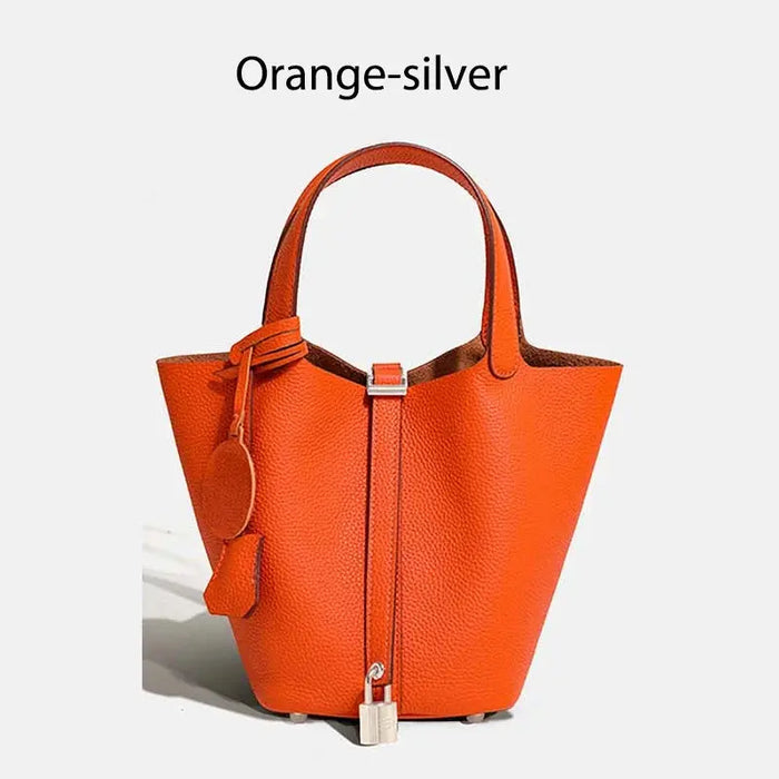 Cowhide Leather Bucket Bag – Soft Fashion for Four Seasons SF
