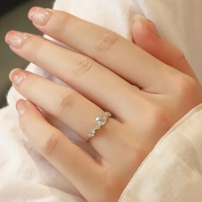 Moissanite Ring – S925 Sterling Silver 18K White Gold Plated SF