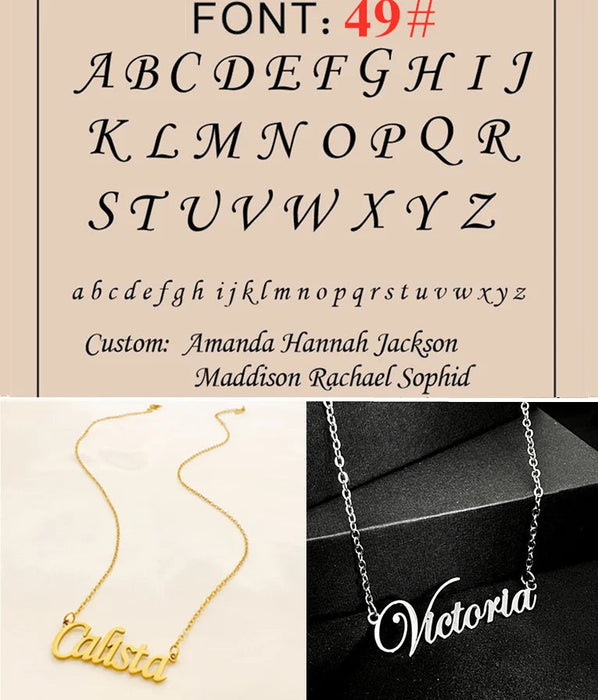 Custom Name Necklace – Personalized Pendant for Women Sf