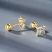 Moissanite Stud Earrings – 10k Gold Four-Leaf Clover Design SF
