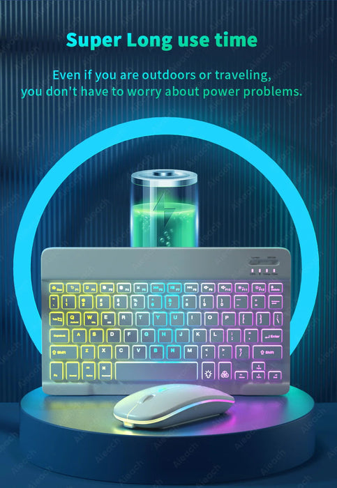 RGB Wireless Keyboard & Mouse Combo – Bluetooth & 2.4GHz for Tablet, Phone & PC Samanta Factory