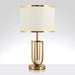 European-Style Bedside Table Lamp – Fabric Shade with Crystal Accent - Samanta Factory