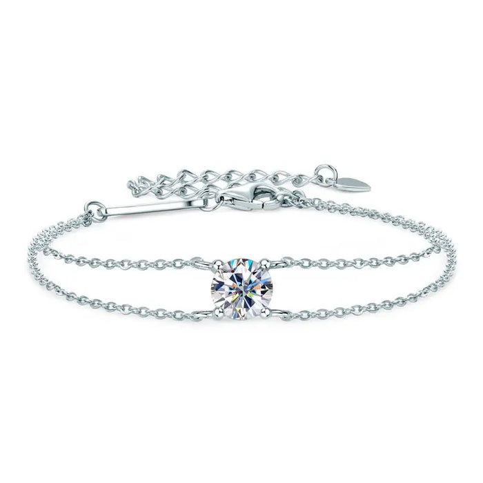 925 Sterling Silver Moissanite Bracelet – 1ct D-Color VVS1 SF