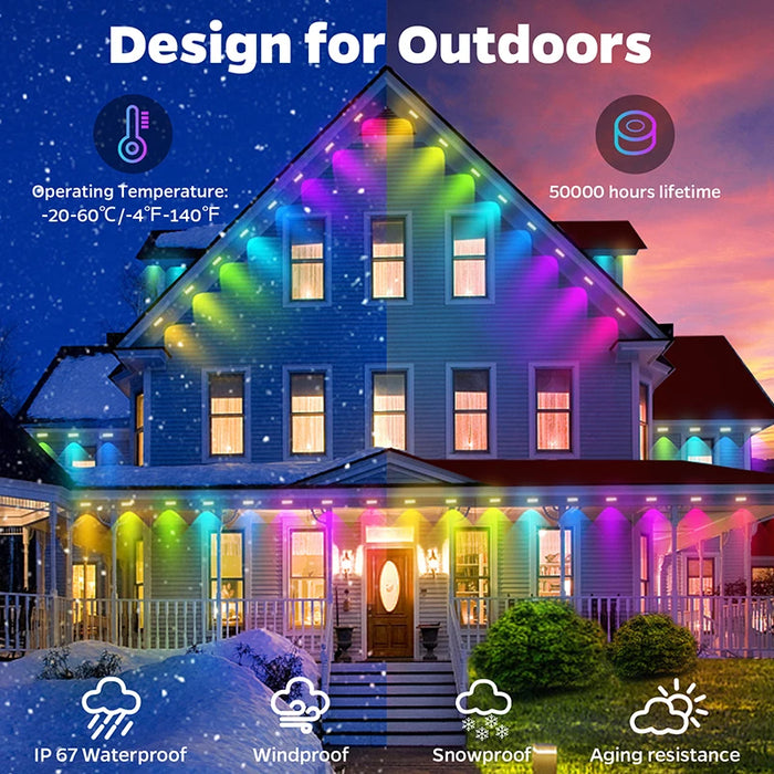 Eaves LED String Lights – Waterproof Multi-Colour Outdoor Lighting - Samanta Factory