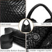 Woven Tote Bag  with Purse for Women – Large Soft Leather Shoulder Bag for Work, Beach & Travel - Samanta Factory
