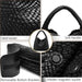 Women’s Woven PU Leather Tote Bag – Soft Handcrafted Shoulder Bag SF