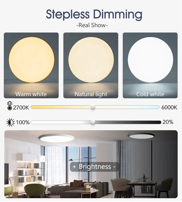 MARPOU Big Size Smart ceiling lamp led lamp for bedroom 80W ceiling lights with Remote control Dimmable led lights for room - Samanta Factory