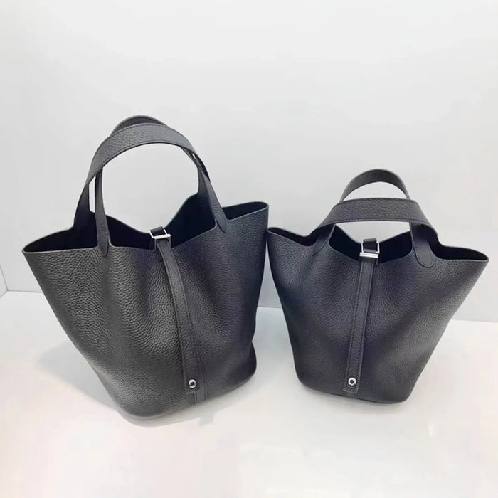 Cowhide Leather Bucket Bag – Soft Fashion for Four Seasons SF