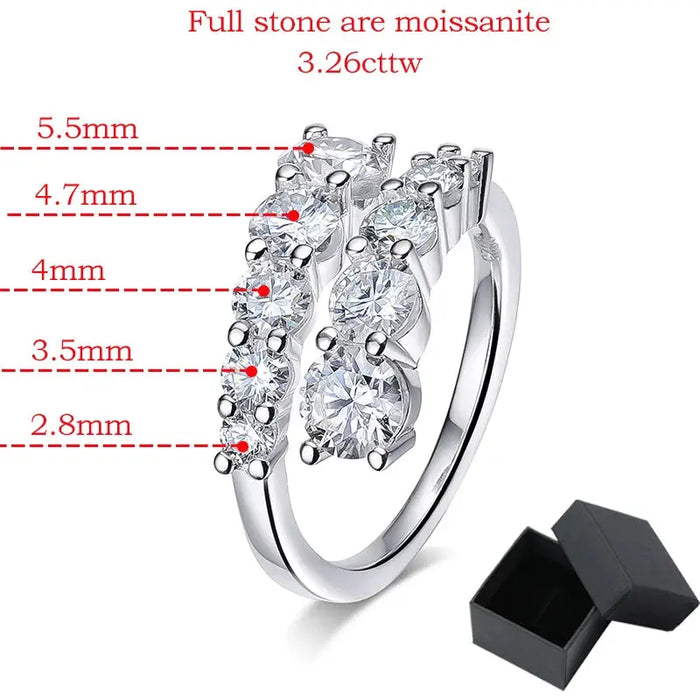 Moissanite Bridal Ring – D-Color VVS1 Round Cut in 925 Sterling Silver SF