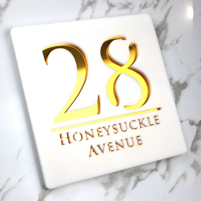 3D Floating House Sign – Custom Acrylic Address Plate SF