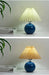 Korean Table Lamp – Vintage Pleated Fabric Shade with Ceramic Base - Samanta Factory
