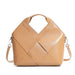 Soft cow leather women's shoulder bag satchel with hasp closure, cotton lining, phone pocket—versatile four-season fashion crossbody, side view on white background