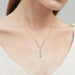 925 Sterling Silver Moissanite Y-Shaped Pendant Necklace SF
