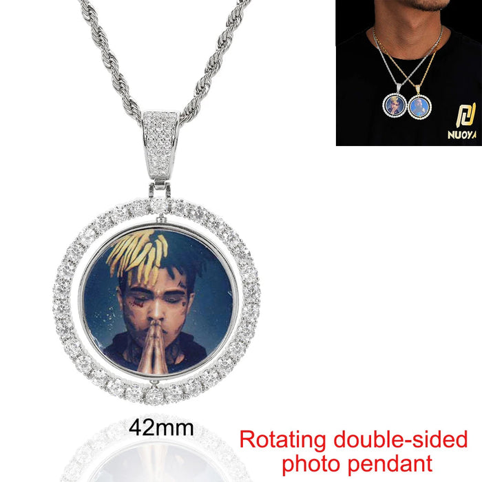 Custom Photo Necklace – Personalized Medallion Picture Pendant Chain SF