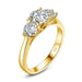 3-Stone Moissanite Engagement Ring – 2 CT D Color Yellow Gold Plated S925 Silver SF