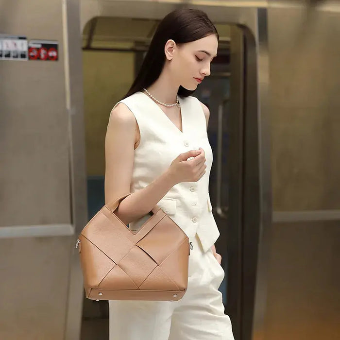 Cow Leather Shoulder Bag – Soft Satchel for Four Seasons SF