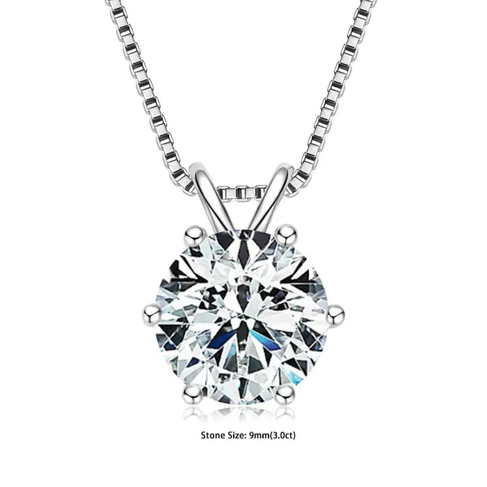 Moissanite Pendant Necklace – D-Color Round Solitaire SF