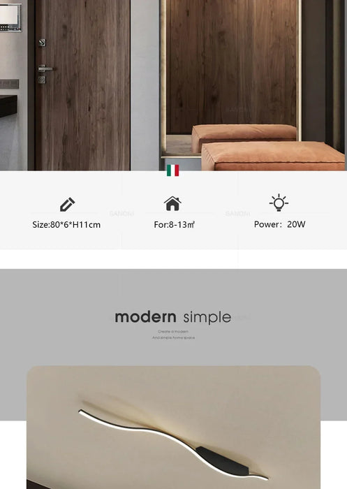 LED Ceiling Light – Simple Line Design for Modern Kitchens, Bedrooms, and Dining Areas - Samanta Factory