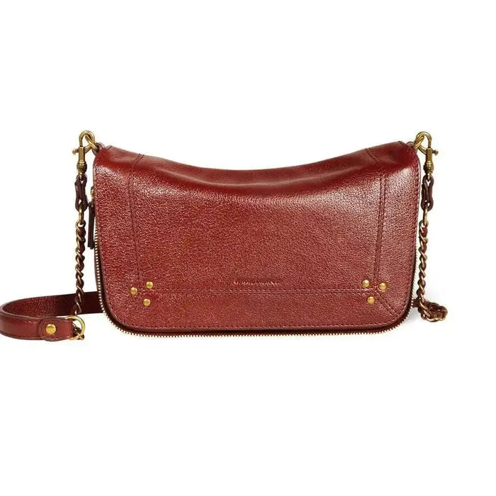 
Women’s PU box bag with chain and rivet decoration and zipper closure