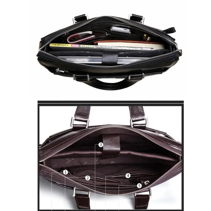 Men’s Laptop Briefcase – Double-Layer Business Shoulder Bag SF