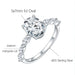 Moissanite Wedding Band – 2ct Oval Cut S925 Silver, Diamond-Tested SF