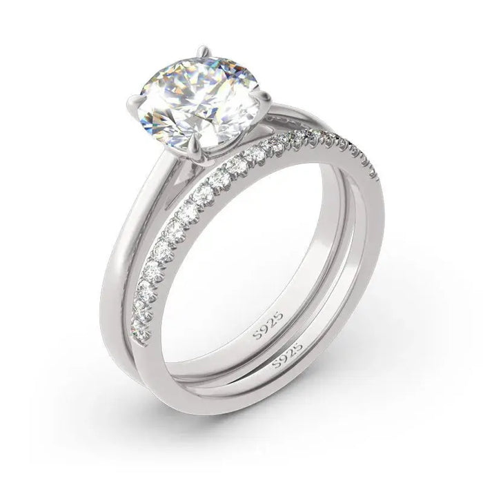 Moissanite Engagement Ring – 2.0ct Round Center Stone SF