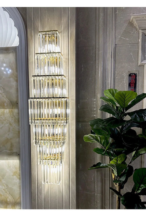 Crystal Wall Lamp – Modern Gold LED Lighting for Dining & Bedroom - Samanta Factory