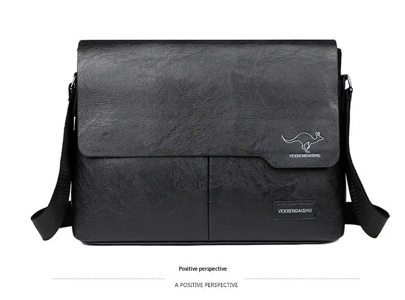 Men’s Business Satchel Bag – Slim PU Leather Shoulder Bag SF