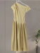 Maxi Dress – Pleated Patchwork Elegance - Samanta Factory