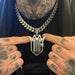 Custom engraved stainless steel logo necklace with personalized photo, text, and handwriting design