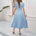 Junior Y2K Midi Dress – Puff Sleeves & Slim A-Line Silhouette - Samanta Factory