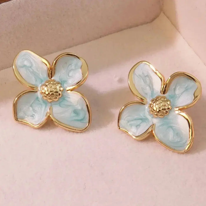 Stud Earrings – Vintage Petal Design in Stainless Steel SF