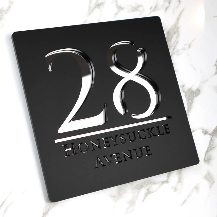 3D Floating House Sign – Custom Acrylic Address Plate SF