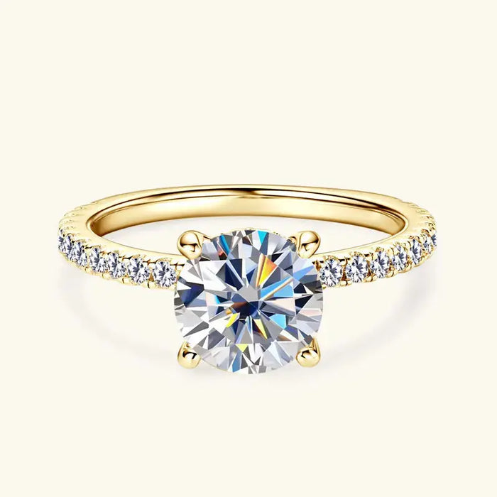 Moissanite Ring – 2ct Round-Cut Solitaire SF