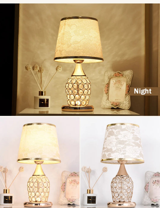 Crystal Table Lamp – Elegant Bedside Light with Polished Chrome Finish - Samanta Factory
